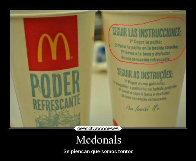 Mcdonals - Se piensan que somos tontos