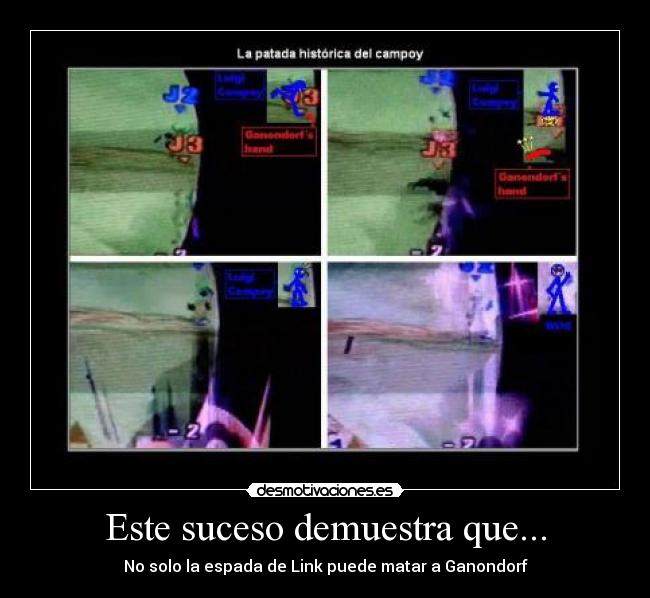 carteles super smash bros brawl luigi campoy legend zelda ganondorf owned win epic desmotivaciones