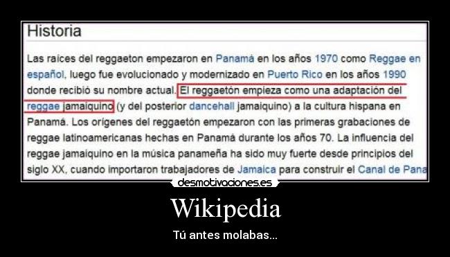 Wikipedia - Tú antes molabas...