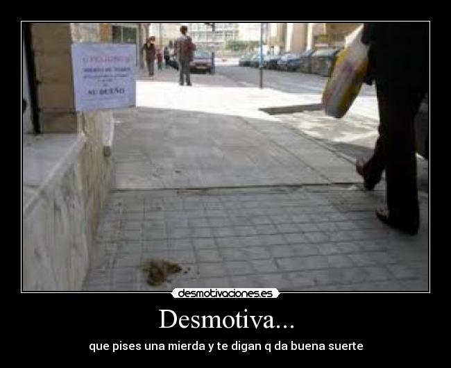 Desmotiva... - que pises una mierda y te digan q da buena suerte