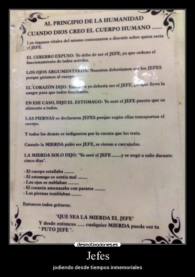 Jefes - jodiendo desde tiempos inmemoriales