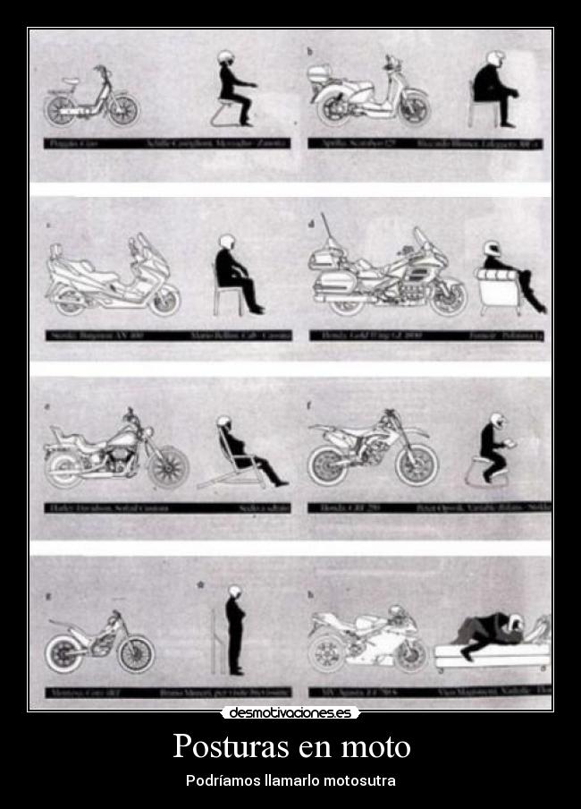 Posturas en moto - Podríamos llamarlo motosutra