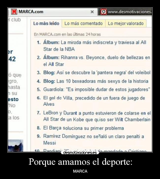 Porque amamos el deporte: - 
