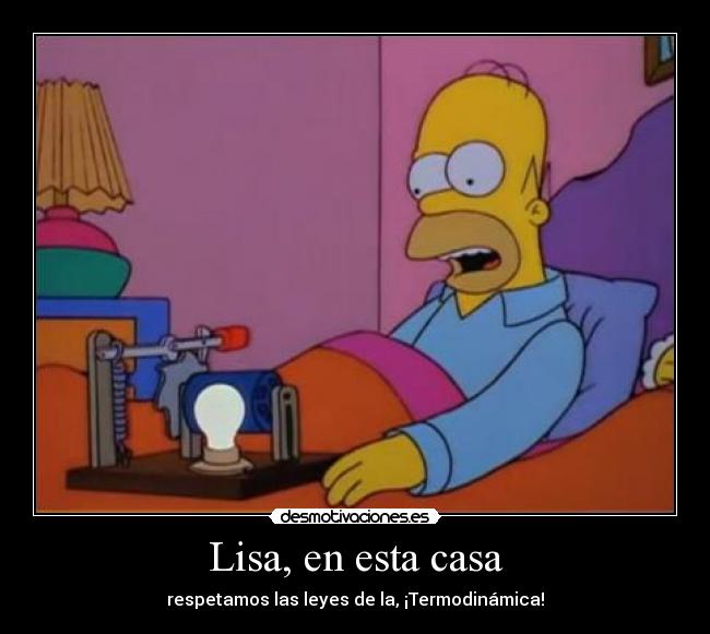 Lisa, en esta casa - respetamos las leyes de la, ¡Termodinámica!