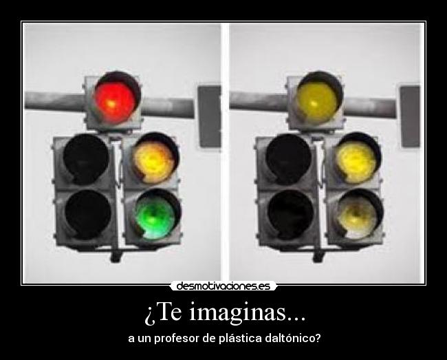 ¿Te imaginas... - a un profesor de plástica daltónico?