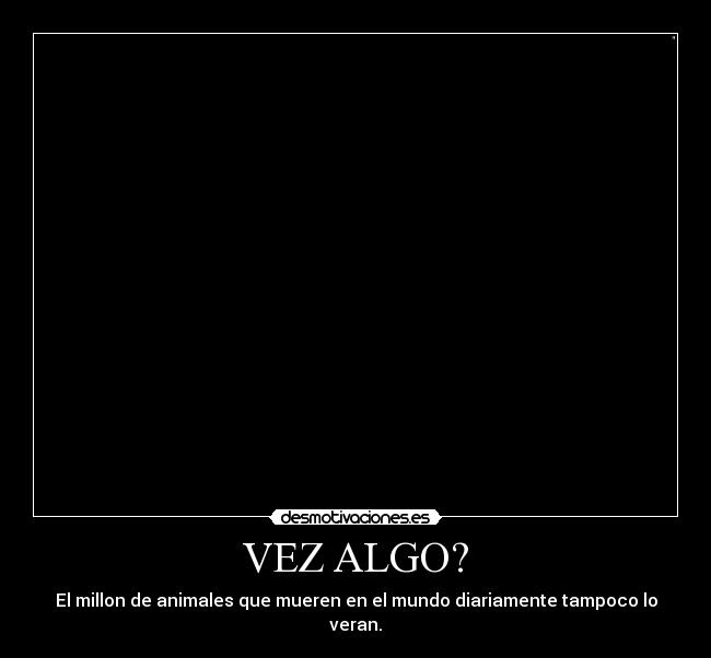 VEZ ALGO? - El millon de animales que mueren en el mundo diariamente tampoco lo veran.