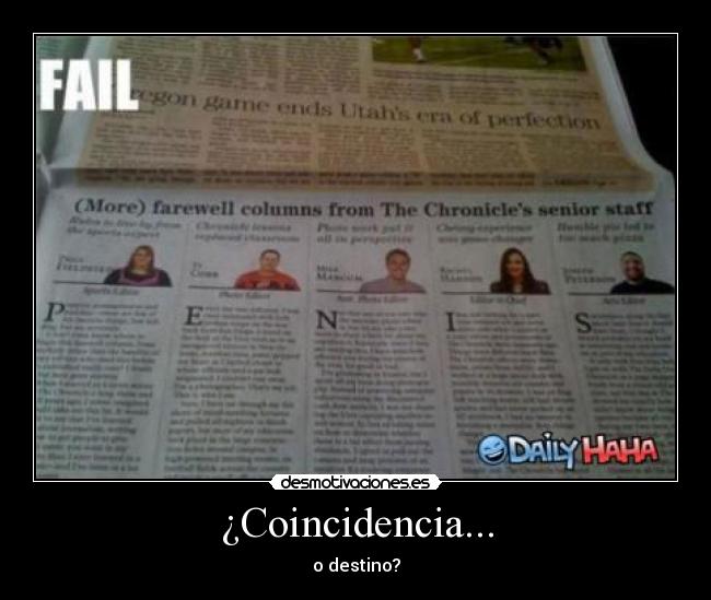 ¿Coincidencia... - o destino?