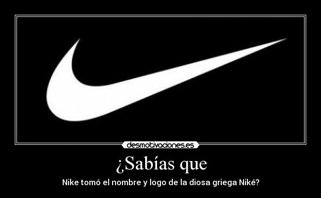 ¿Sabías que - Nike tomó el nombre y logo de la diosa griega Niké?