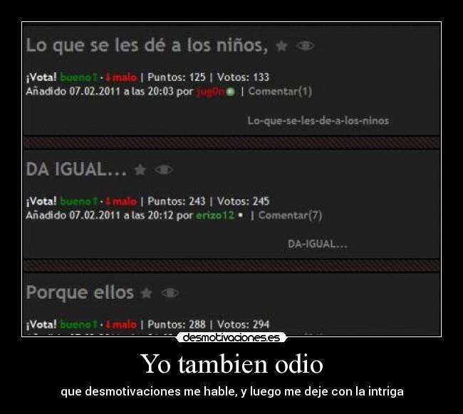 Yo tambien odio -