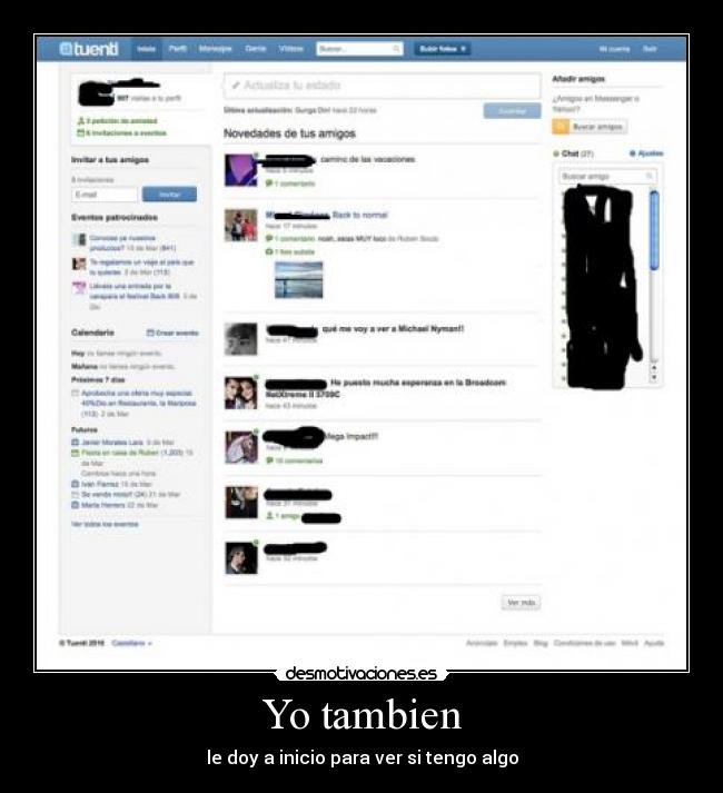 Yo tambien - le doy a inicio para ver si tengo algo