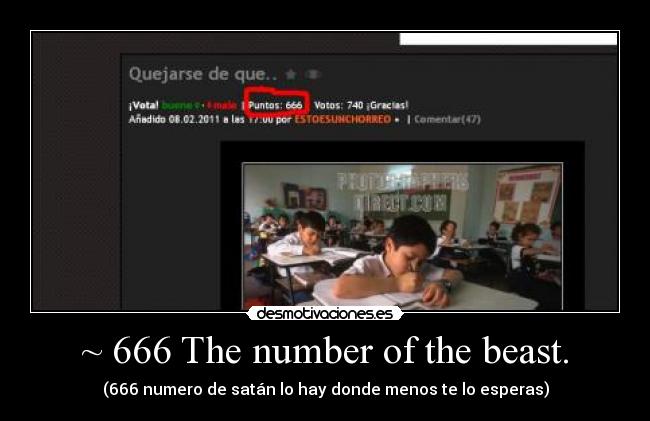 ~ 666 The number of the beast. - 