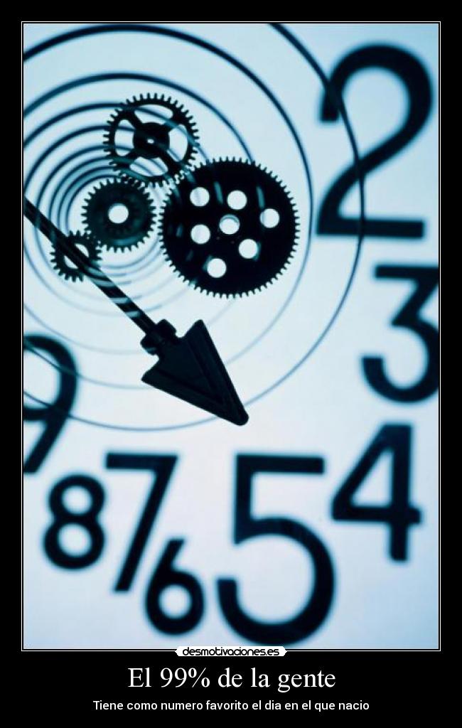 El 99% de la gente - Tiene como numero favorito el dia en el que nacio