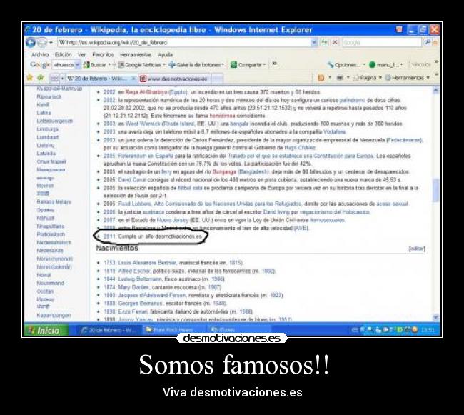 Somos famosos!! - 