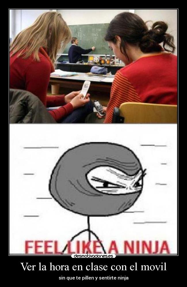 Ver la hora en clase con el movil - 