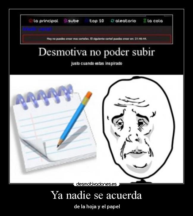 Ya nadie se acuerda - de la hoja y el papel