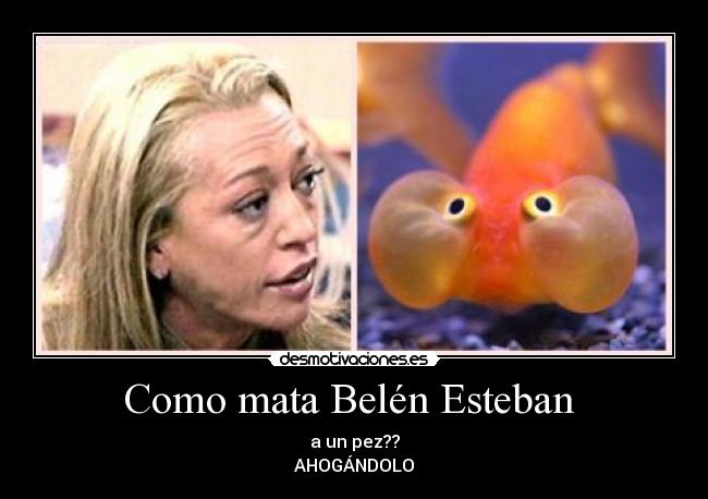 Como mata Belén Esteban  - a un pez??
AHOGÁNDOLO