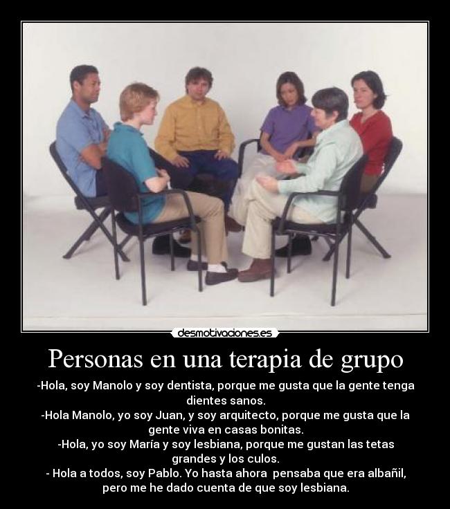 Personas en una terapia de grupo -