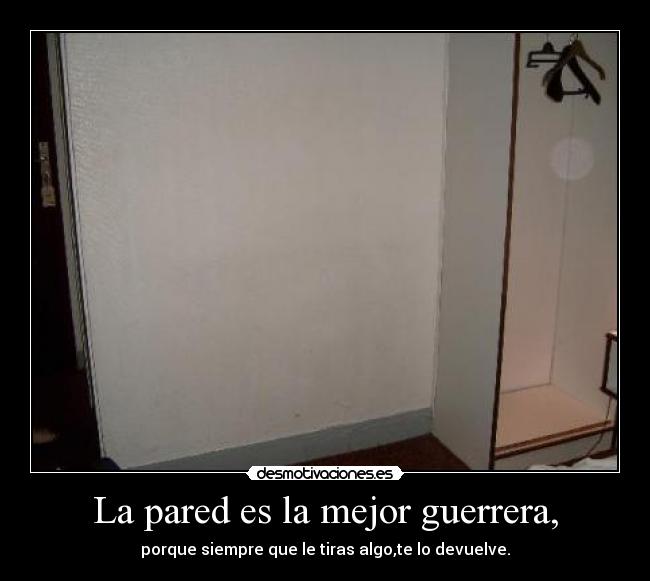 La pared es la mejor guerrera, - 