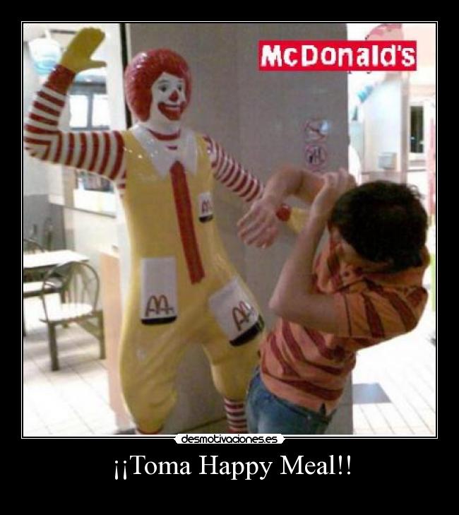 carteles happy meal mcdonald payaso pegando desmotivaciones