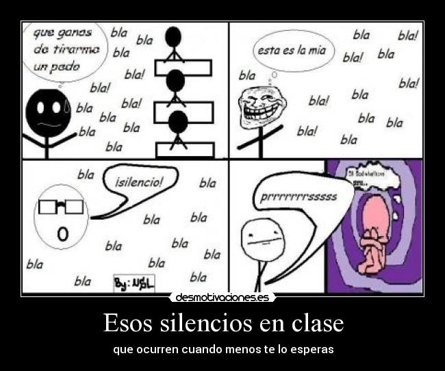 Esos silencios en clase - que ocurren cuando menos te lo esperas