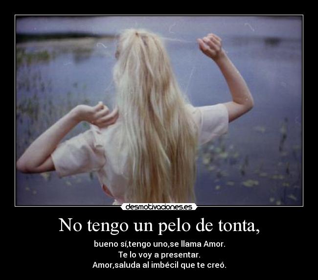 No tengo un pelo de tonta, -