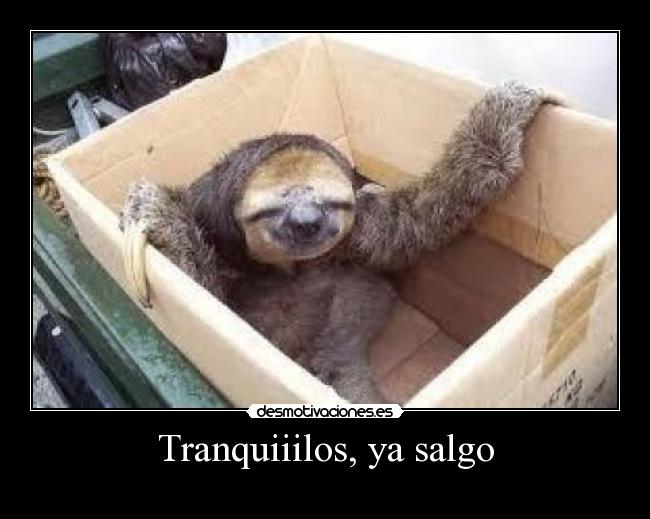 Tranquiiilos, ya salgo -