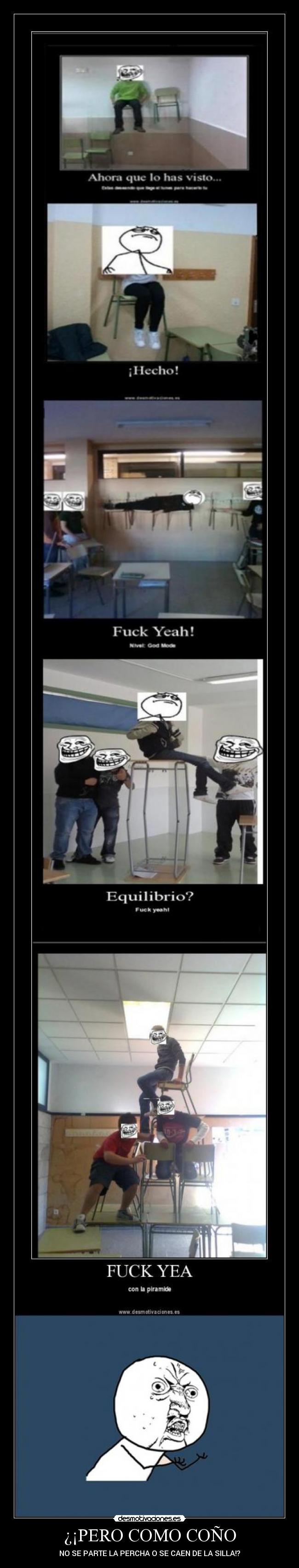 ¿¡PERO COMO COÑO - NO SE PARTE LA PERCHA O SE CAEN DE LA SILLA!?