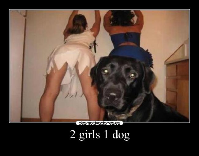 2 girls 1 dog -