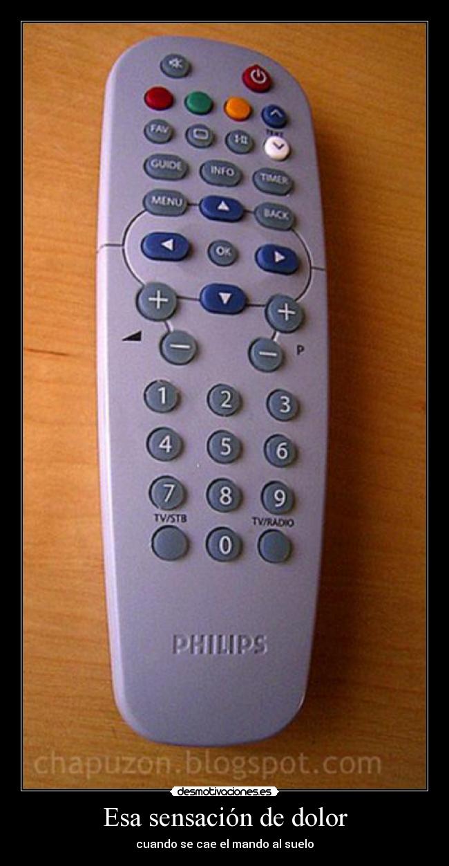 Esa sensación de dolor - cuando se cae el mando al suelo