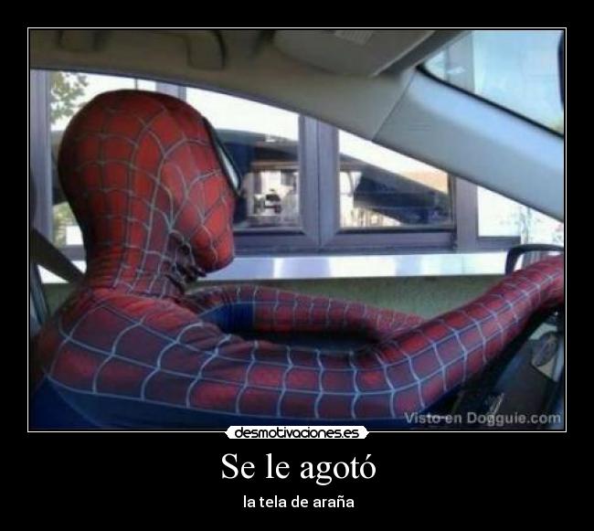 Se le agotó -  la tela de araña