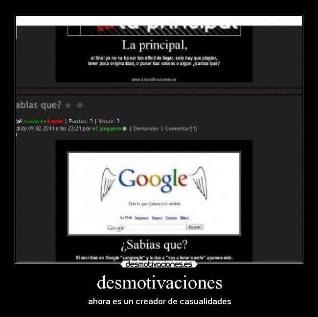 desmotivaciones - ahora es un creador de casualidades