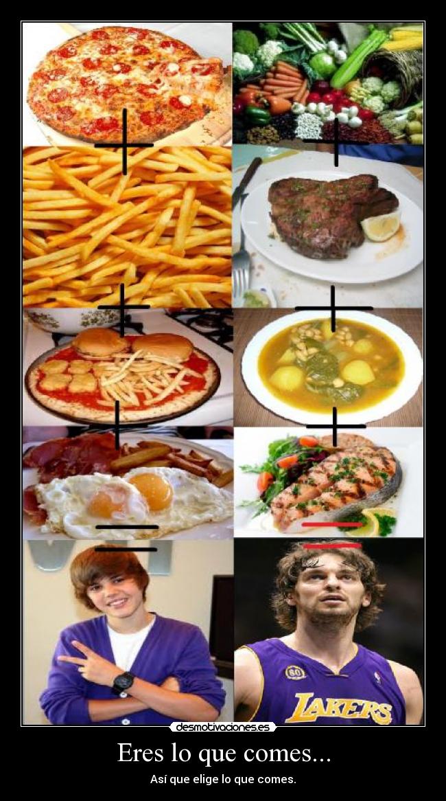 Eres lo que comes... - Así que elige lo que comes.