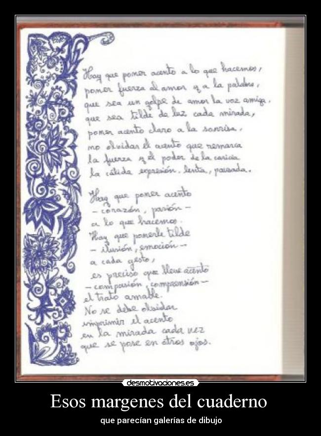 Esos margenes del cuaderno -