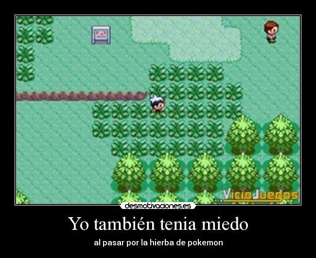 Yo también tenia miedo - al pasar por la hierba de pokemon