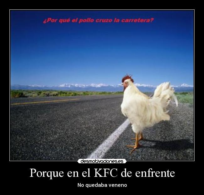 Porque en el KFC de enfrente - No quedaba veneno