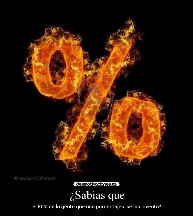 ¿Sabias que - el 80% de la gente que usa porcentajes se los inventa?