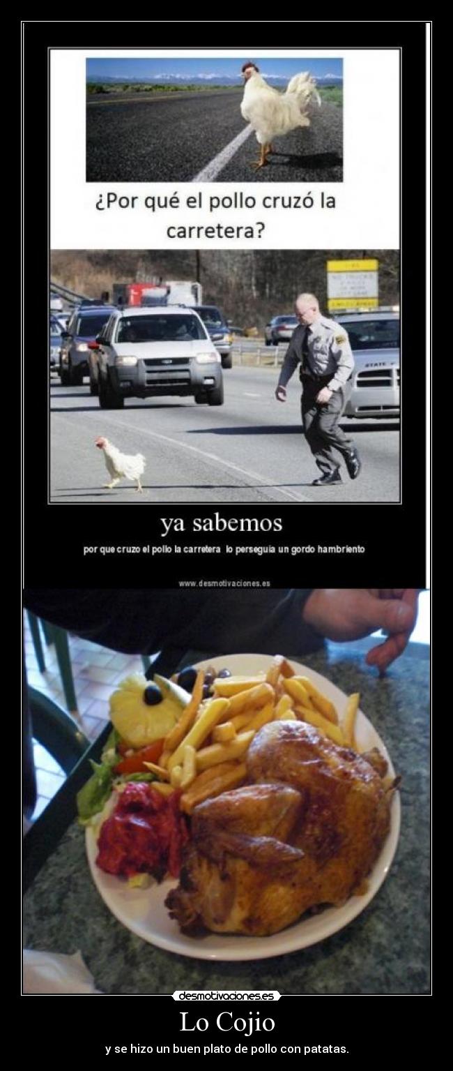 Lo Cojio - y se hizo un buen plato de pollo con patatas.