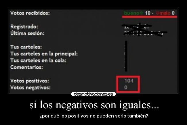 si los negativos son iguales... - ¿por qué los positivos no pueden serlo también?