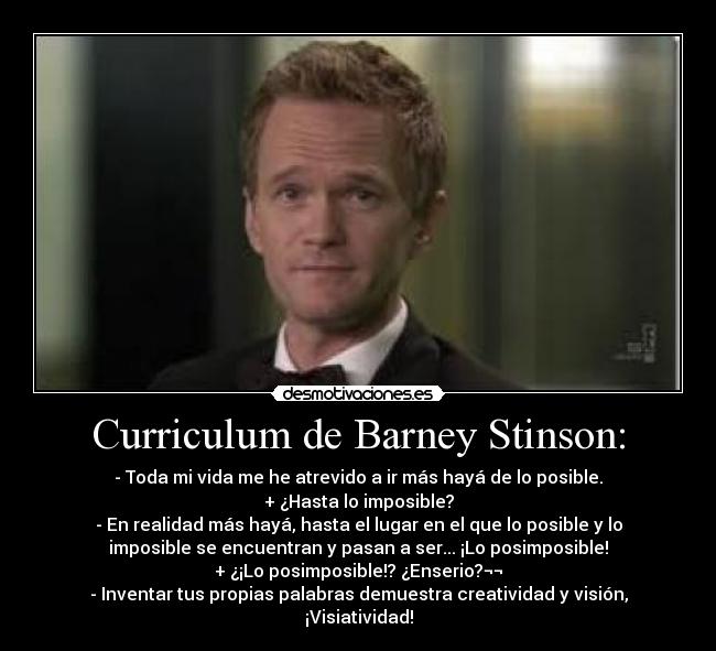 Curriculum de Barney Stinson: - 