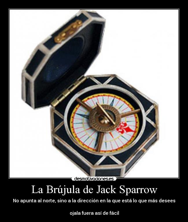 La Brújula de Jack Sparrow - No apunta al norte, sino a la dirección en la que está lo que más desees

ojala fuera así de fácil