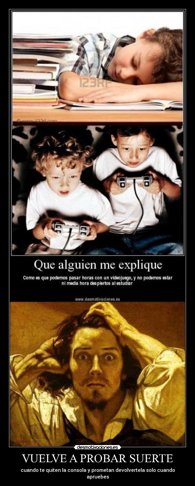carteles estudiar videojuego consola desmotivaciones