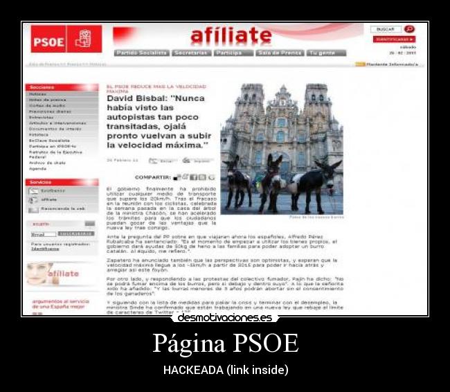 carteles psoe hack pagina link desmotivaciones