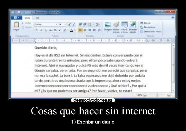 Cosas que hacer sin internet -