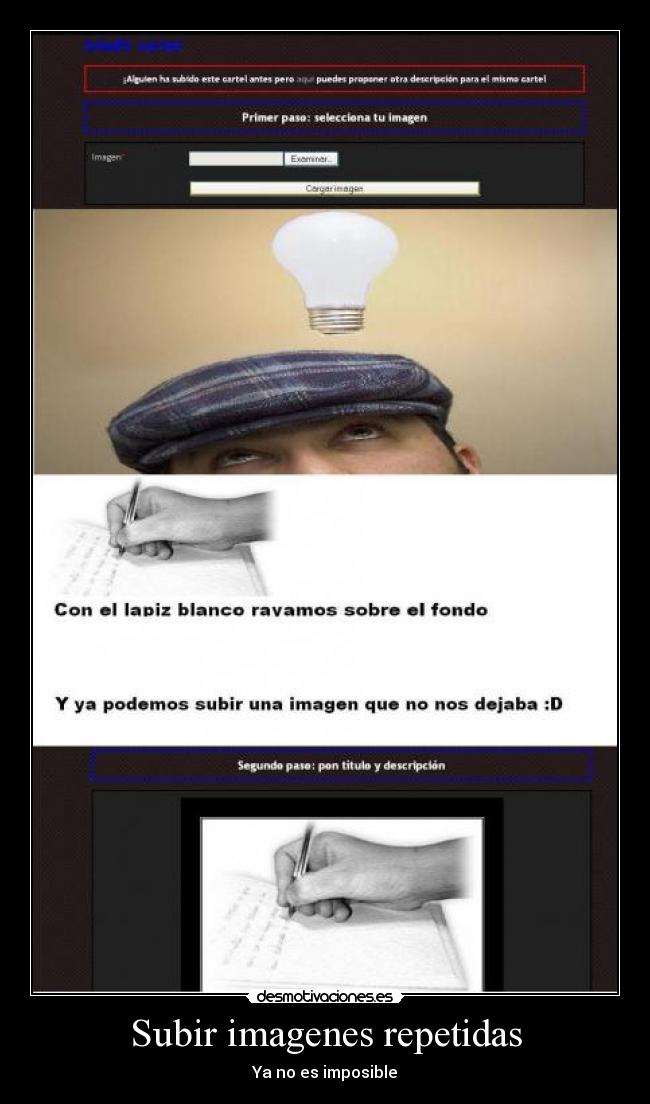 Subir imagenes repetidas - Ya no es imposible