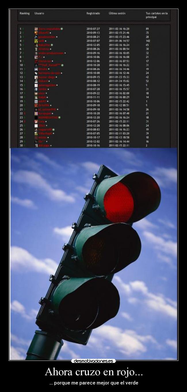 Ahora cruzo en rojo... - 