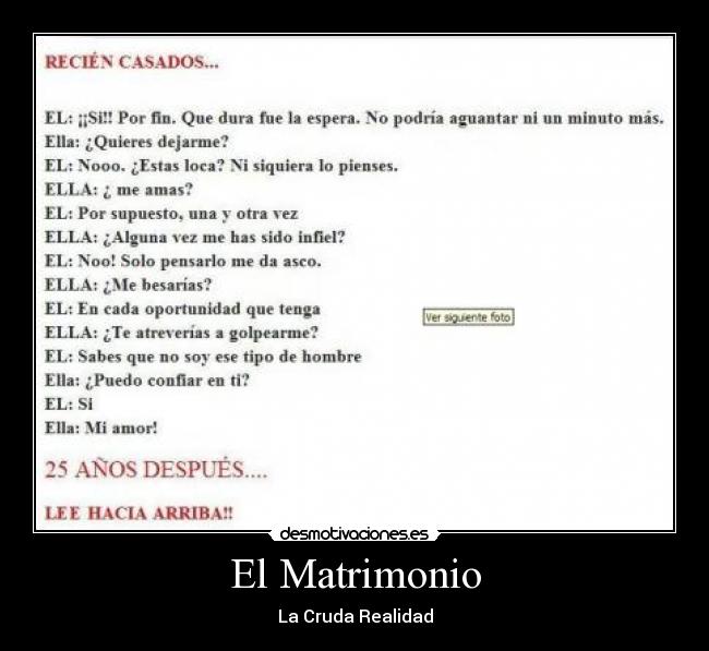 El Matrimonio - La Cruda Realidad