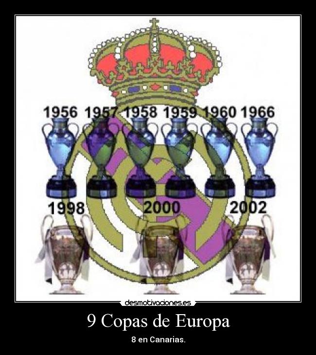 9 Copas de Europa - 8 en Canarias.