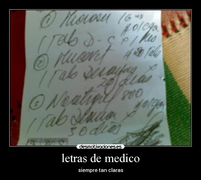 letras de medico - siempre tan claras