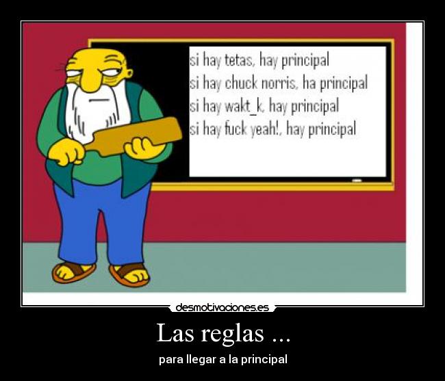 Las reglas ... - para llegar a la principal