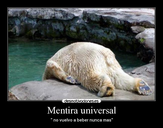 Mentira universal - no vuelvo a beber nunca mas